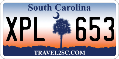 SC license plate XPL653