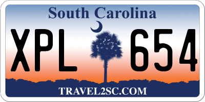 SC license plate XPL654