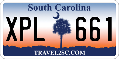 SC license plate XPL661