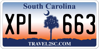 SC license plate XPL663