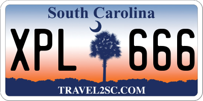 SC license plate XPL666