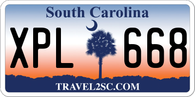 SC license plate XPL668