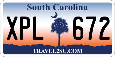 SC license plate XPL672