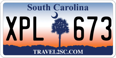 SC license plate XPL673