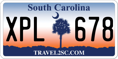 SC license plate XPL678