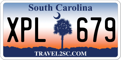 SC license plate XPL679