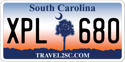 SC license plate XPL680