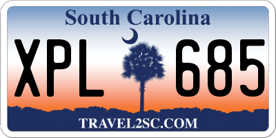 SC license plate XPL685