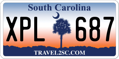 SC license plate XPL687