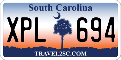 SC license plate XPL694