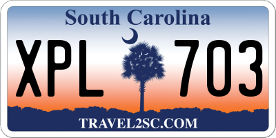 SC license plate XPL703