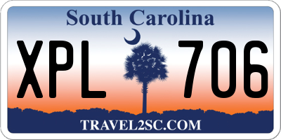 SC license plate XPL706