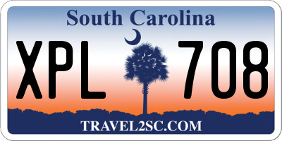 SC license plate XPL708