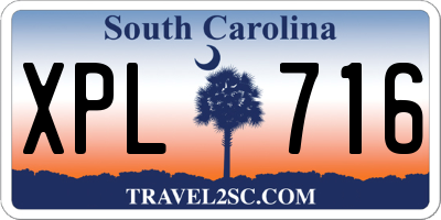 SC license plate XPL716