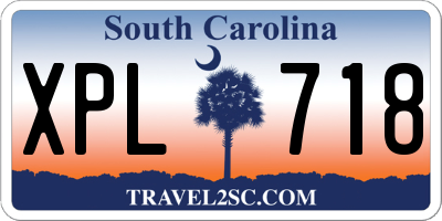 SC license plate XPL718