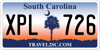 SC license plate XPL726