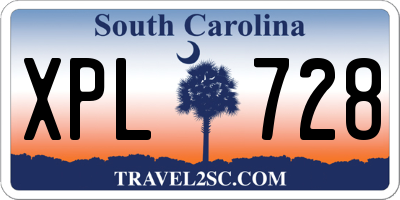 SC license plate XPL728