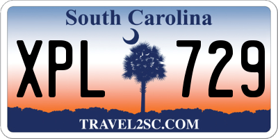 SC license plate XPL729