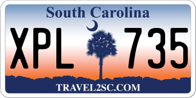 SC license plate XPL735