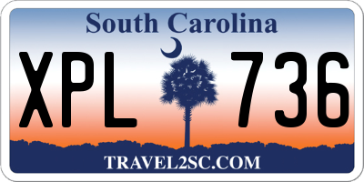 SC license plate XPL736