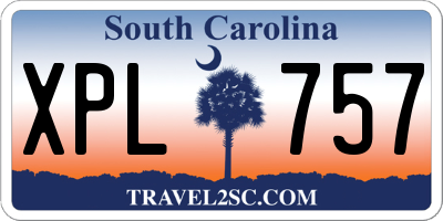 SC license plate XPL757