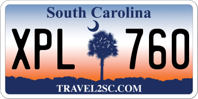 SC license plate XPL760