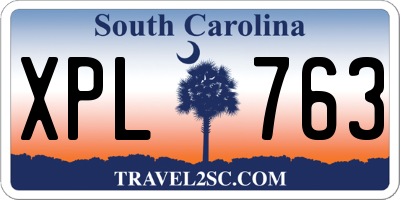 SC license plate XPL763