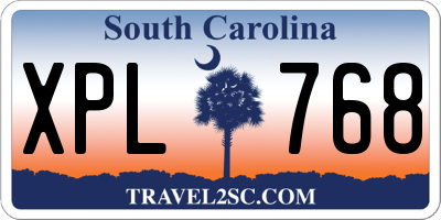 SC license plate XPL768