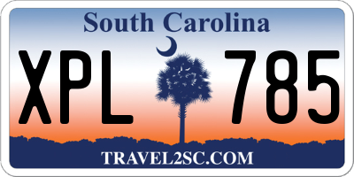 SC license plate XPL785