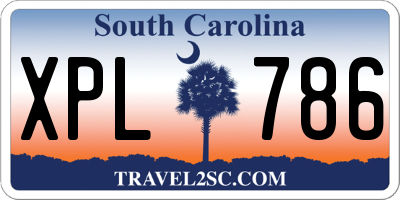SC license plate XPL786