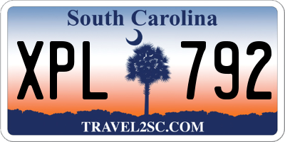 SC license plate XPL792