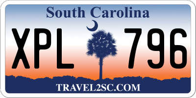 SC license plate XPL796