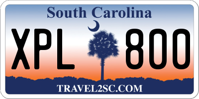 SC license plate XPL800