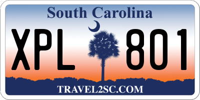 SC license plate XPL801