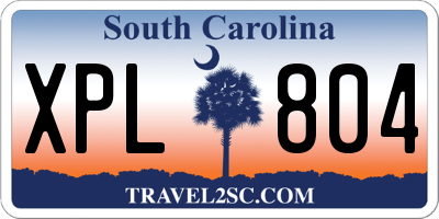 SC license plate XPL804