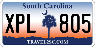 SC license plate XPL805