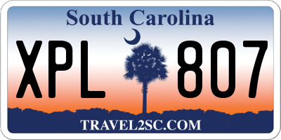 SC license plate XPL807