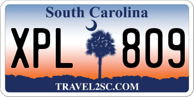 SC license plate XPL809