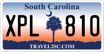 SC license plate XPL810