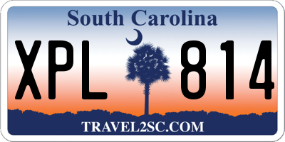 SC license plate XPL814