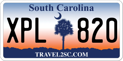 SC license plate XPL820