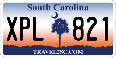SC license plate XPL821