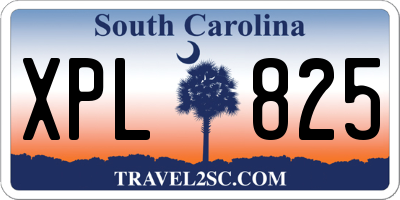 SC license plate XPL825
