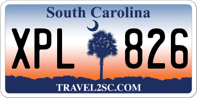 SC license plate XPL826
