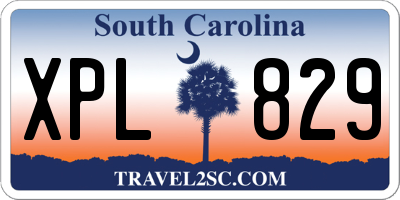 SC license plate XPL829