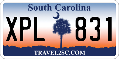 SC license plate XPL831