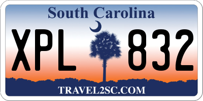SC license plate XPL832