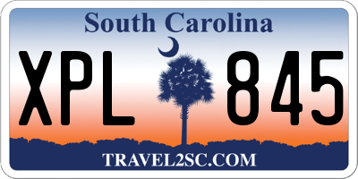SC license plate XPL845