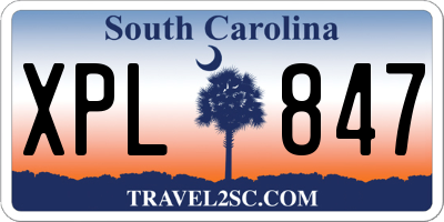 SC license plate XPL847