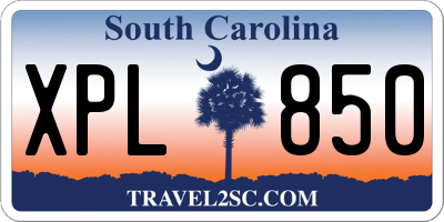SC license plate XPL850